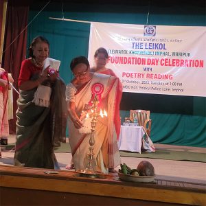 Lighting the inagural lamp of 23rd Foundation Day Celebration of Leikol on 3rd October, 2023 at MDU Hall, Yaiskul police lane Imphal